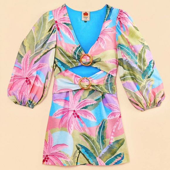 FARM Beach Vibe Mini Dress - Multi Color - Picture 1 of 8